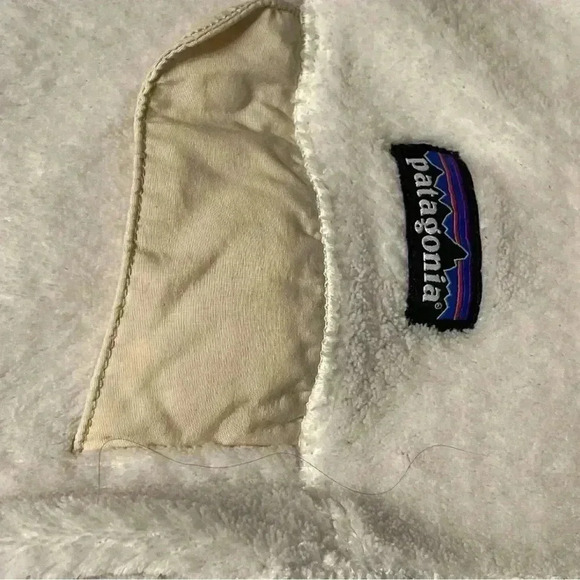 Patagonia Womens Small Re-Tool Snap-T Fleece Pullover Sweater White Cream Beige - Picture 9 of 9